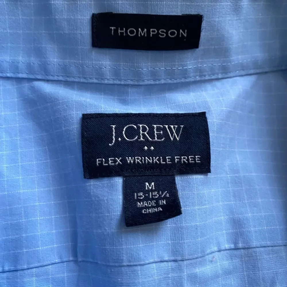 J. Crew Flex Wrinkle Free Button Down Dress Shirt Blue Mens‎ Size Medium